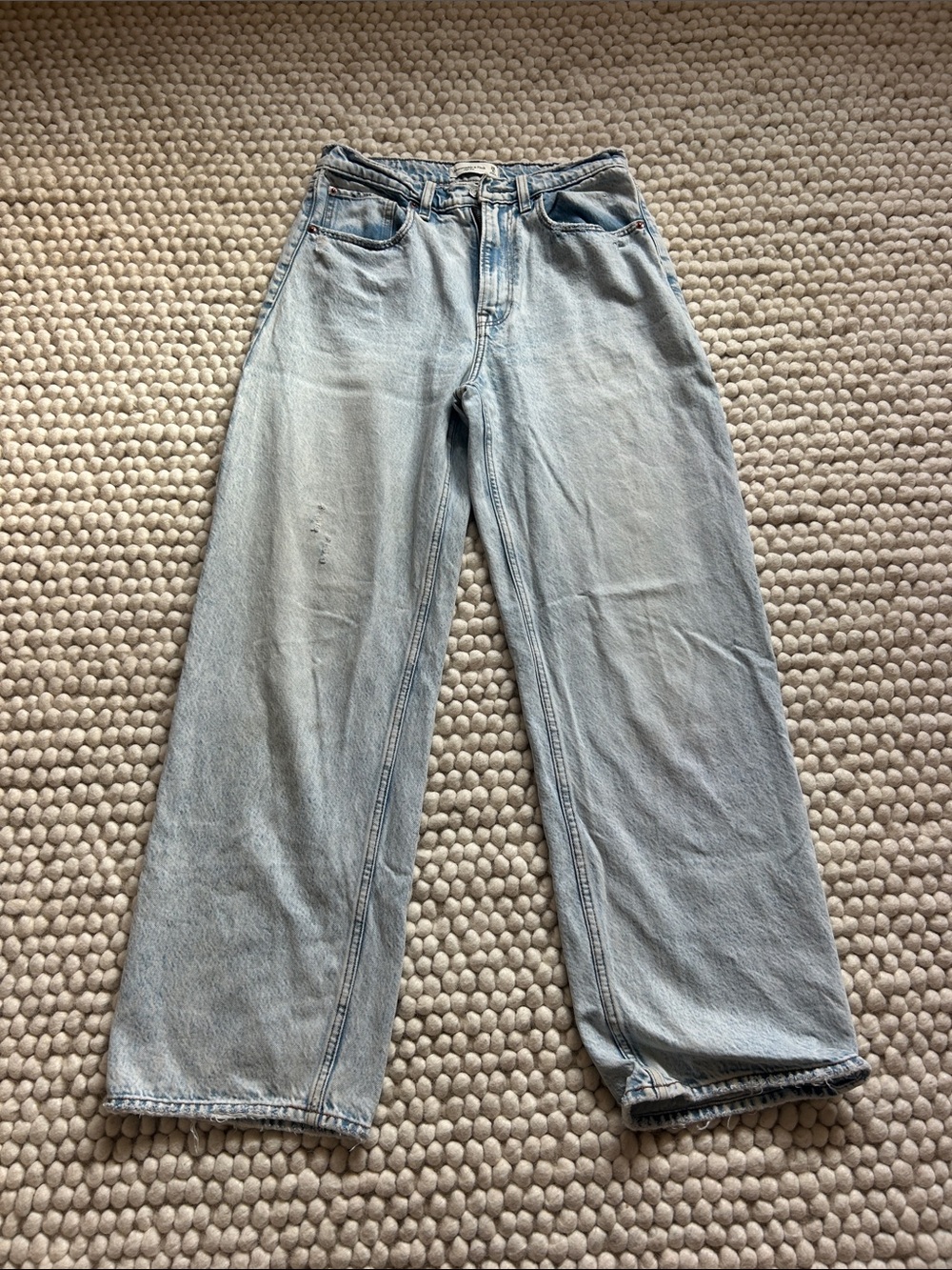 Abercrombie & Fitch Light Blue High-Rise Wide-Leg Jeans